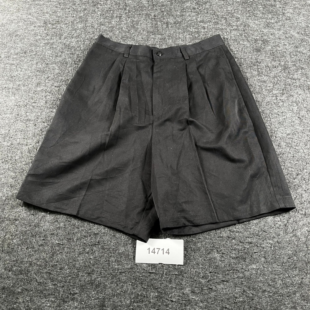 Briggs Pleated Shorts Womens 12 Black Excellent Vintage Made in USA 851-D71